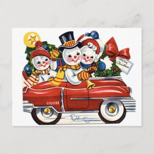 Cartão Postal De Festividades Snowman (Frente)
