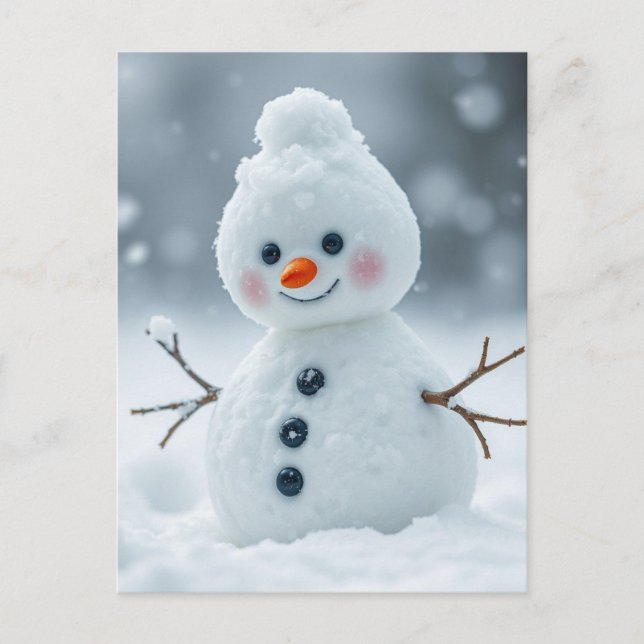 Cartão Postal De Festividades Snowman (Frente)