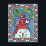 CARTÃO POSTAL DE FESTIVIDADES SNOWMAN BODYGUARD, CHRISTMAS CARDINHEIRO REDBIRD<br><div class="desc">ARMADO COM BALAS DE NEVE. CARTÃO POSTAL CARDINAL HUMOROSO *Personalizar ... Procure itens correspondentes Susan Brack Designs</div>