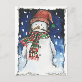 Cartão Postal De Festividades Snowman - Cartão-postal do Xmas