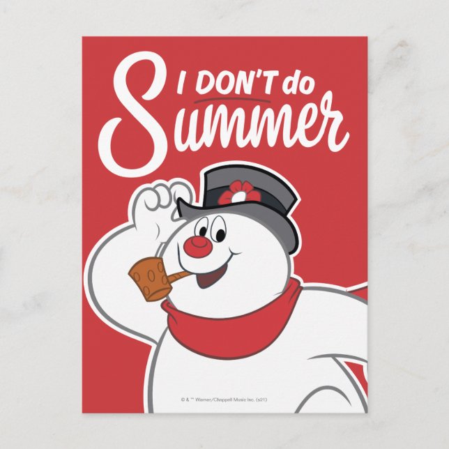 Cartão Postal De Festividades Snowman™ congelado | Eu não faço verão (Frente)