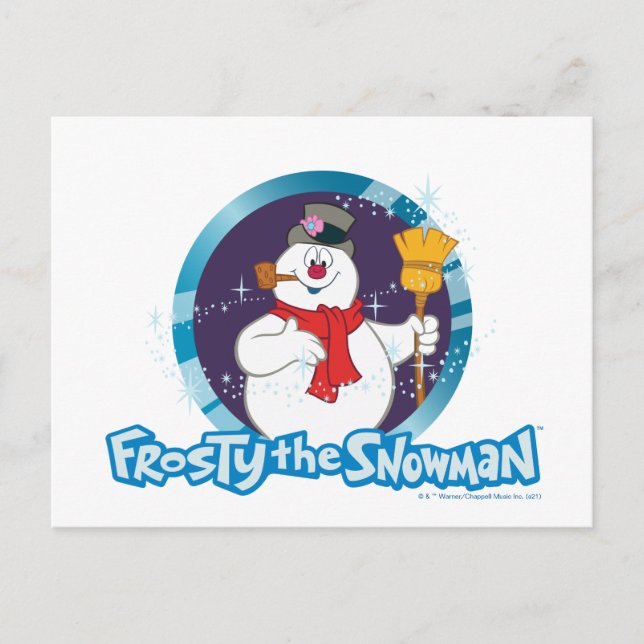 Cartão Postal De Festividades Snowman™ congelado | Retrato magro congelado (Frente)