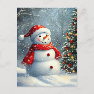 Cartão Postal De Festividades Snowman de Natal