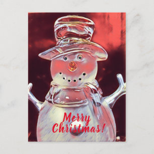 Cartão Postal De Festividades Snowman Felry Natal