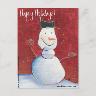 Cartão Postal De Festividades Snowman Holiday Postcards
