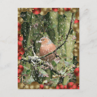 Cartão Postal De Festividades Snowy Christmas