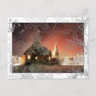 Cartão Postal De Festividades Snowy Christmas Postcard