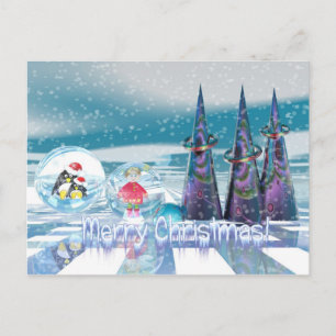 Cartão Postal De Festividades Snowy Felry Cartão de Natal