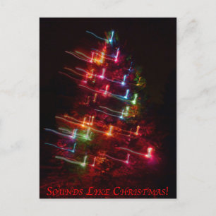 Cartão Postal De Festividades Soa como o Natal (árvore & as notas)