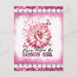 Cartão Postal De Festividades Sobrevivente mês de consciência do câncer de mama 