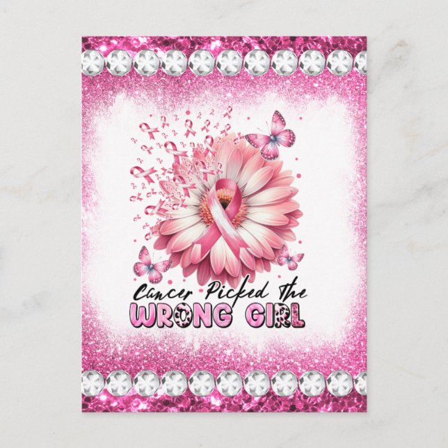 Cartão Postal De Festividades Sobrevivente mês de consciência do câncer de mama  (Frente)