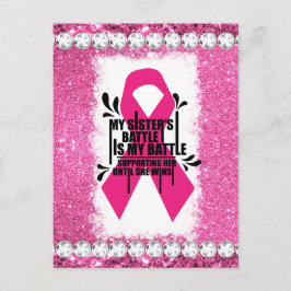 Cartão Postal De Festividades Sobrevivente mês de consciência do câncer de mama 