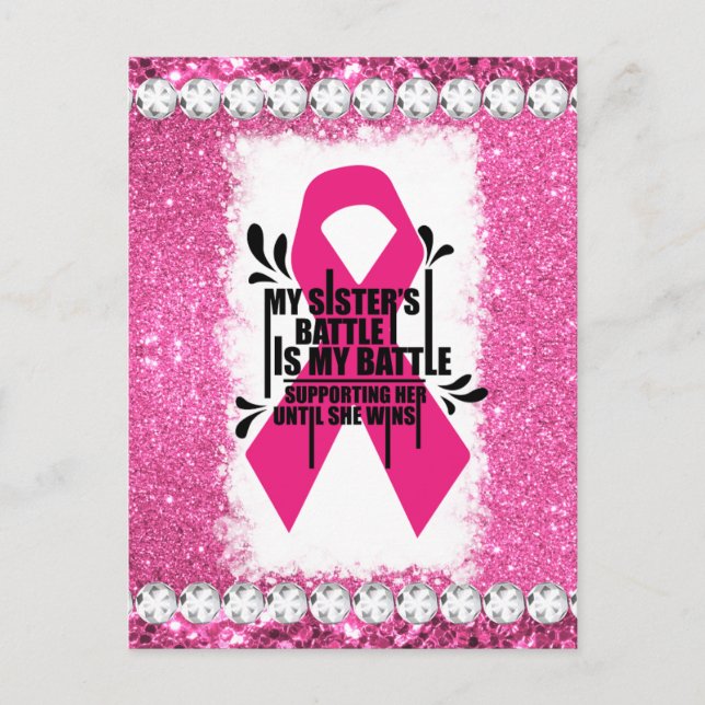 Cartão Postal De Festividades Sobrevivente mês de consciência do câncer de mama  (Frente)