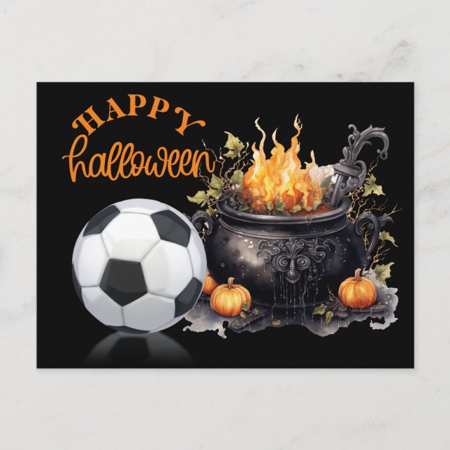 Cartão Postal De Festividades Soccer halloween para jogador (Frente)
