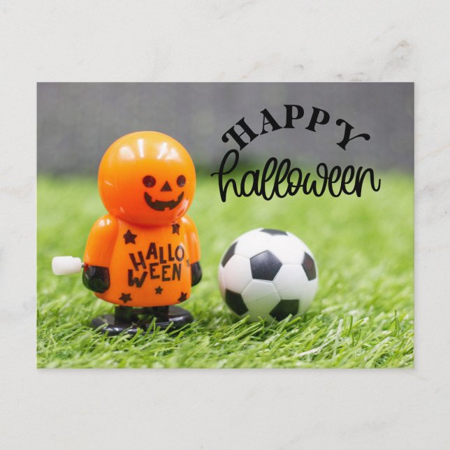 Cartão Postal De Festividades Soccer halloween para jogador (Frente)