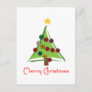 Cartão Postal De Festividades SoccerChickChristmasTree