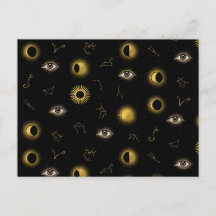 Sol Celestial Dourado Negro e Lua