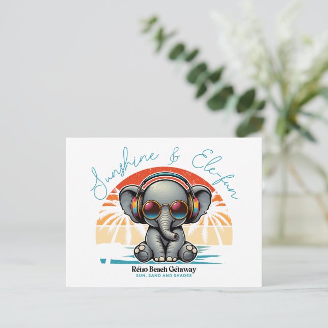 Cartão Postal De Festividades Sol de Primavera e Diversão no Retiro à Beira-Mar  (Em pé/Frente)