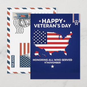 Cartão Postal De Festividades Soldado Patriótico Segurando a Bandeira dos EUA Ca