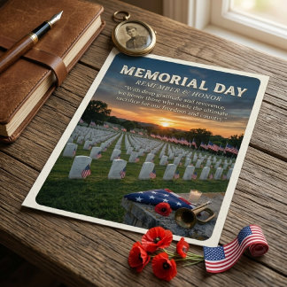 Cartão Postal De Festividades Solemn Memorial Day Remember and Honor the Fallen