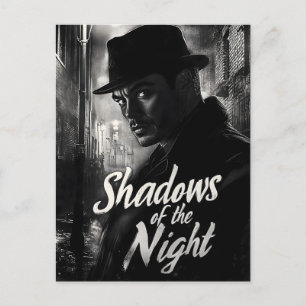 Cartão Postal De Festividades Sombras da Noite - Film Noir Style Design