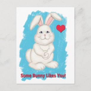 Cartão Postal De Festividades Some Bunny Likes You Valentine