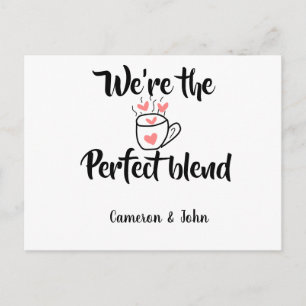 Cartão Postal De Festividades Somos o blend perfeito de amor de café no dia dos