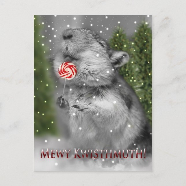 Cartão Postal De Festividades Sonho do Natal do Gerbil (Frente)