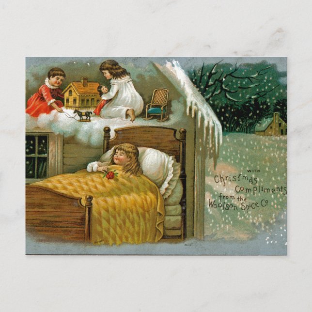 Cartão Postal De Festividades Sonhos de Natal (Frente)