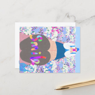 Cartão Postal De Festividades sorriso de menina