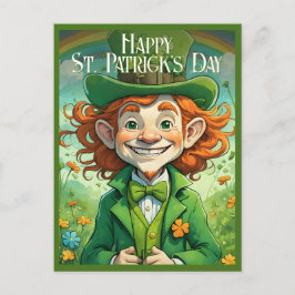Cartão Postal De Festividades Sorrisos de sorte na Rua. Dia de Patrick