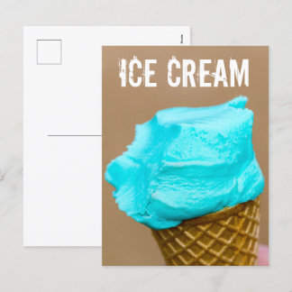 Cartão Postal De Festividades Sorvete com macro waffle