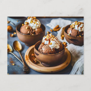 Cartão Postal De Festividades Sorvete de chocolate na Copa