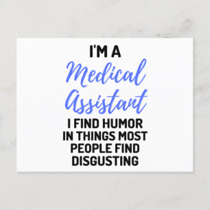 Cartão Postal De Festividades Sou assistente médico, acho humor nas coisas 2