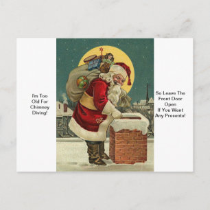 Cartão Postal De Festividades Sou muito velho para a chaminé mergulhar! Papais n