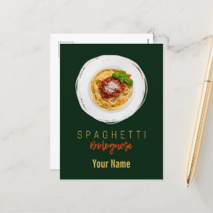 Cartão Postal De Festividades Spaghetti bolognese macarrão-macarrão
