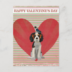 Cartão Postal De Festividades SPANIEL & BIRD VALENTINE'S Postcard