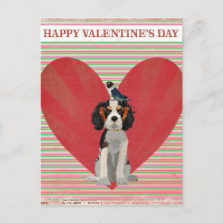 Cartão Postal De Festividades SPANIEL & BIRD VALENTINE'S Postcard