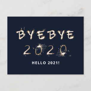 Cartão Postal De Festividades Sparkle Goodbye 2020 Olá 2021