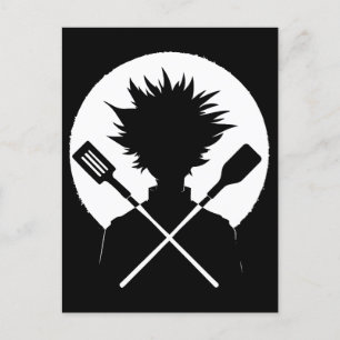 Cartão Postal De Festividades Spatulas Funny Cozinhar Selvagem Chef