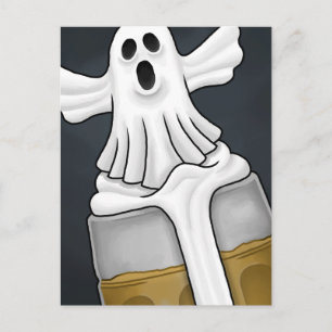 Cartão Postal De Festividades Spooky Halloween Ghost