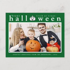 Cartão Postal De Festividades Spooky Jack-o'-lanterna Feliz Halloween 1 Foto