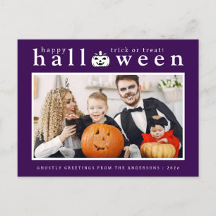 Cartão Postal De Festividades Spooky Jack-o'-lanterna Feliz Halloween 1 Foto