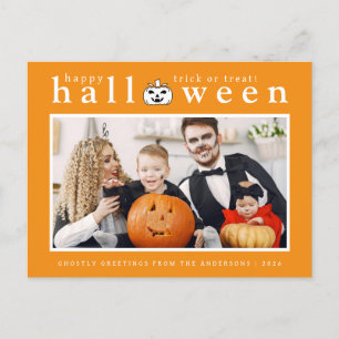 Cartão Postal De Festividades Spooky Jack-o'-lanterna Feliz Halloween 1 Foto