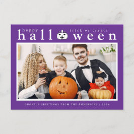 Cartão Postal De Festividades Spooky Jack-o'-lanterna Feliz Halloween 1 Foto