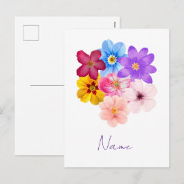 Cartão Postal De Festividades Spring Harmony - Mixed Watercolor Flower Bouquet