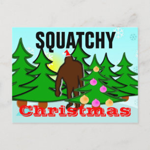 Cartão Postal De Festividades Squatchy Christmas Squatch Postcard
