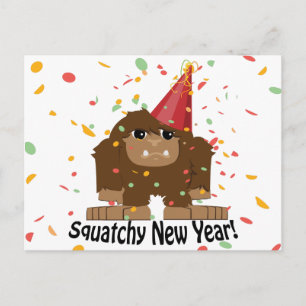 Cartão Postal De Festividades Squatchy New Year