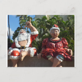 Cartão Postal De Festividades Sr. e Sra. Papai Noel