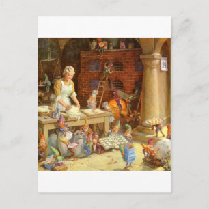 Cartão Postal De Festividades Sra. Claus Assares Cookies com Papais noeis Elves!